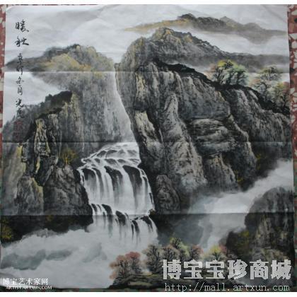 暖秋 山水画 鲁光虎作品 类别: 国画山水作品